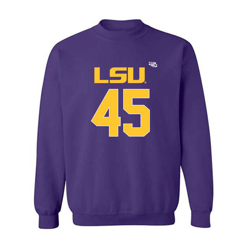 LSU - NCAA Football : Jake Davis - Crewneck Sweatshirt Replica Shersey