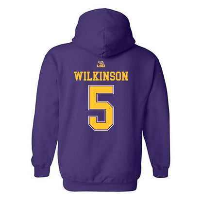 LSU - NCAA Men's Basketball : Mwani Wilkinson - Hooded Sweatshirt Replica Shersey