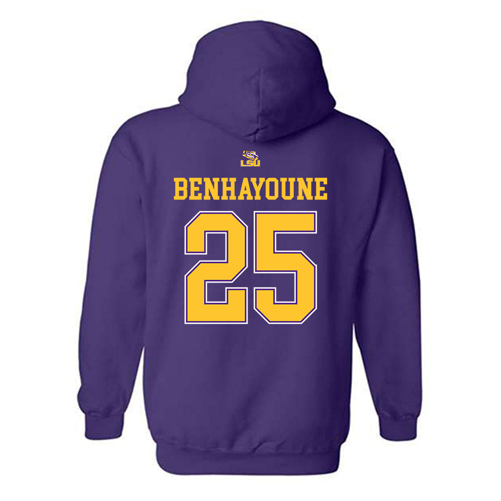 LSU - NCAA Men's Basketball : Adam Benhayoune - Hooded Sweatshirt Replica Shersey