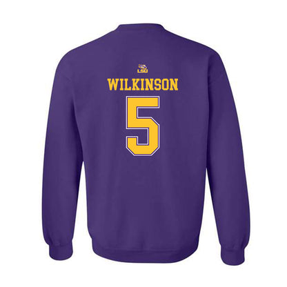 LSU - NCAA Men's Basketball : Mwani Wilkinson - Crewneck Sweatshirt Replica Shersey