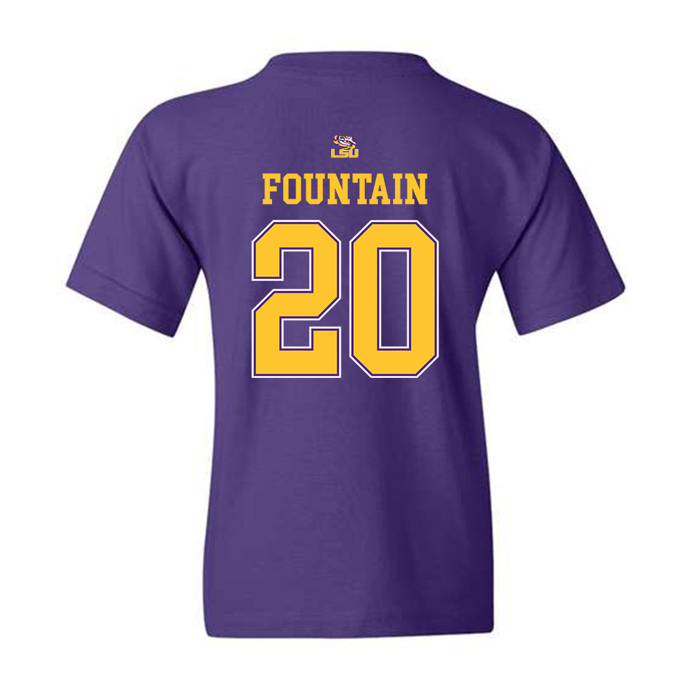 LSU - NCAA Men's Basketball : Derek Fountain - Youth T-Shirt Replica Shersey