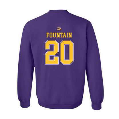 LSU - NCAA Men's Basketball : Derek Fountain - Crewneck Sweatshirt Replica Shersey