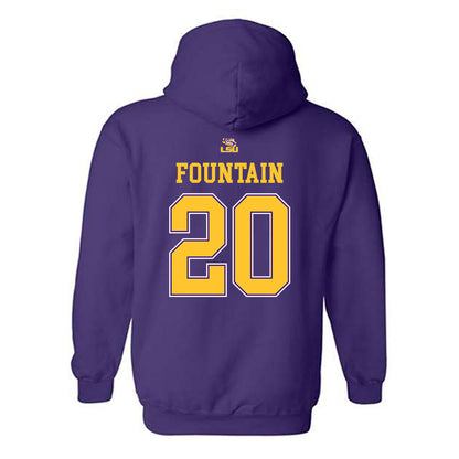 LSU - NCAA Men's Basketball : Derek Fountain - Hooded Sweatshirt Replica Shersey