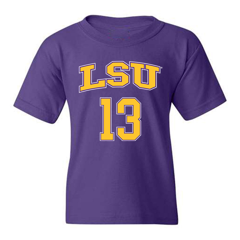 LSU - NCAA Men's Basketball : Jalen Reed - Youth T-Shirt Replica Shersey