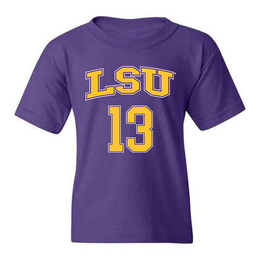 LSU - NCAA Men's Basketball : Jalen Reed - Youth T-Shirt Replica Shersey