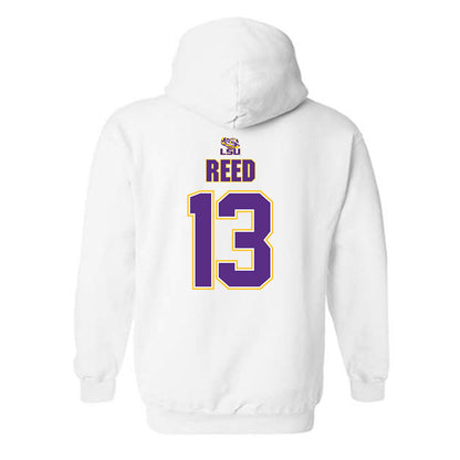 LSU - NCAA Men's Basketball : Jalen Reed - Hooded Sweatshirt Replica Shersey