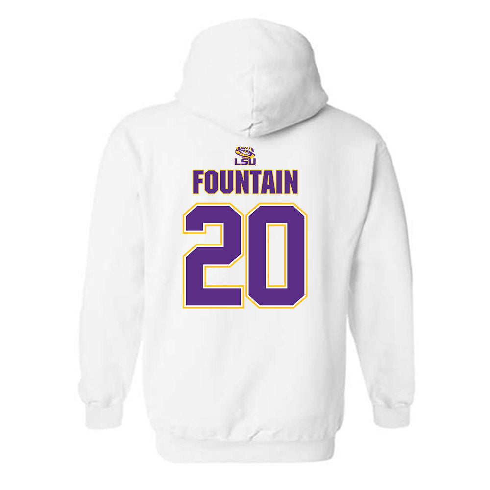 LSU - NCAA Men's Basketball : Derek Fountain - Hooded Sweatshirt Replica Shersey