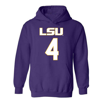 LSU - NCAA Women's Basketball : Flaujae Johnson - Hooded Sweatshirt Replica Shersey
