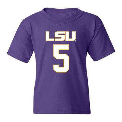 LSU - NCAA Women's Basketball : Sa'Myah Smith - Youth T-Shirt Replica Shersey