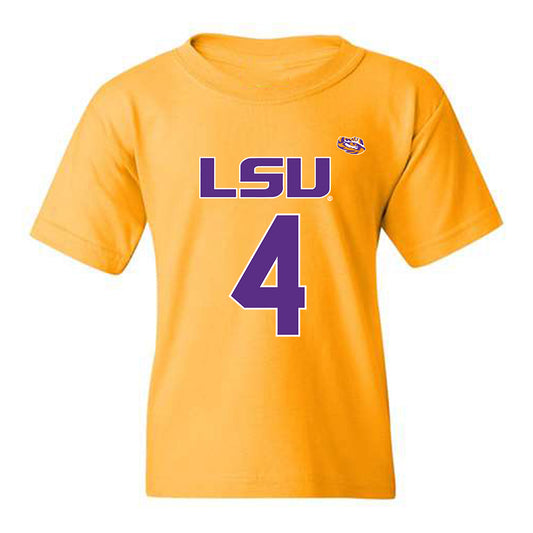 LSU - NCAA Women's Basketball : Flaujae Johnson - Youth T-Shirt Replica Shersey