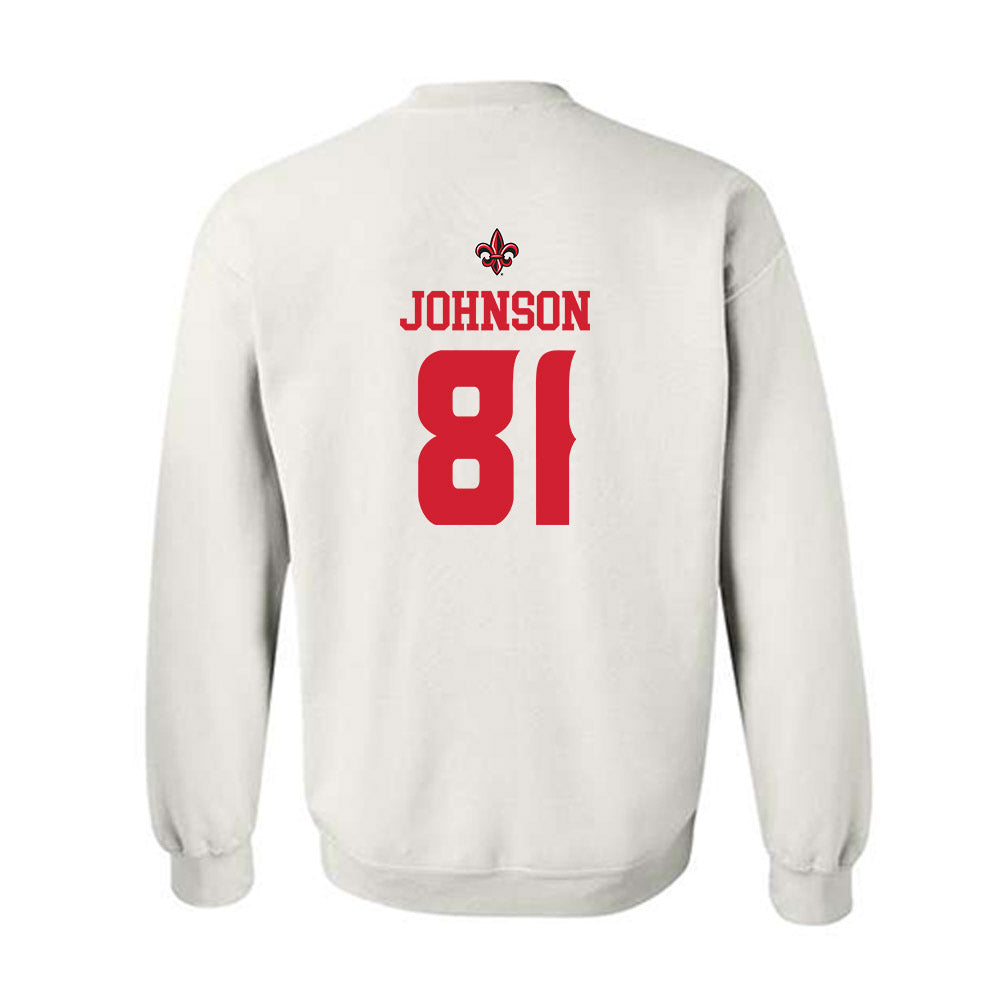 Louisiana - NCAA Football : Jaydon Johnson - White Replica Shersey Sweatshirt