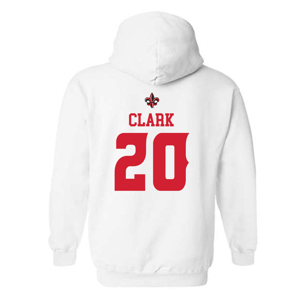 Louisiana - NCAA Football : Jalen Clark - White Replica Shersey Hooded Sweatshirt