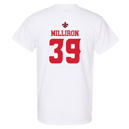 Louisiana - NCAA Football : Carter Milliron - White Replica Short Sleeve T-Shirt