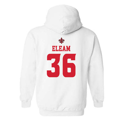 Louisiana - NCAA Football : Maurion Eleam - White Replica Shersey Hooded Sweatshirt