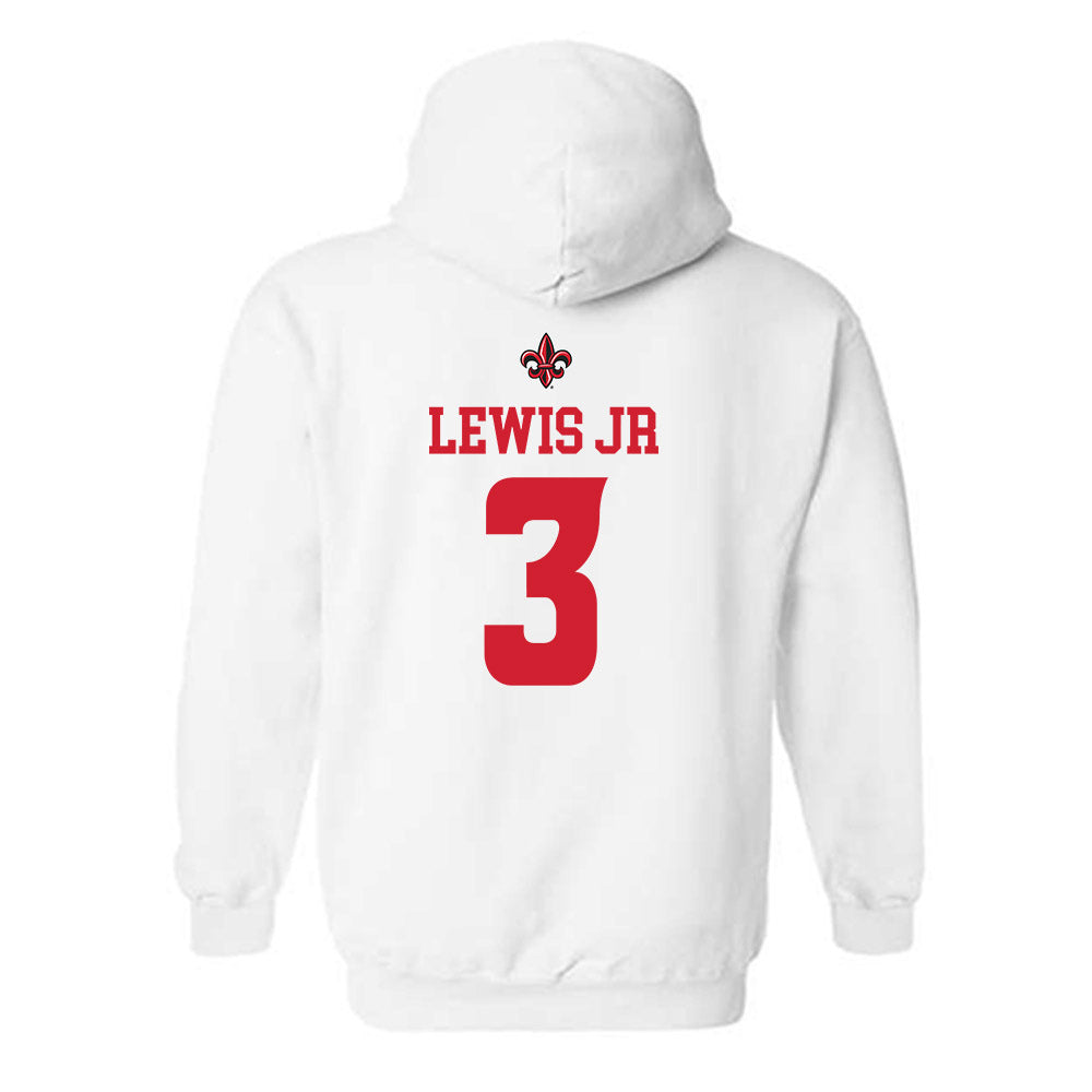 Louisiana - NCAA Football : Tyrone Lewis Jr - White Replica Shersey Hooded Sweatshirt