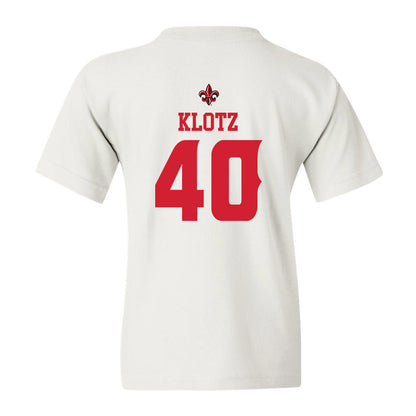 Louisiana - NCAA Football : Logan Klotz - White Replica Shersey Youth T-Shirt