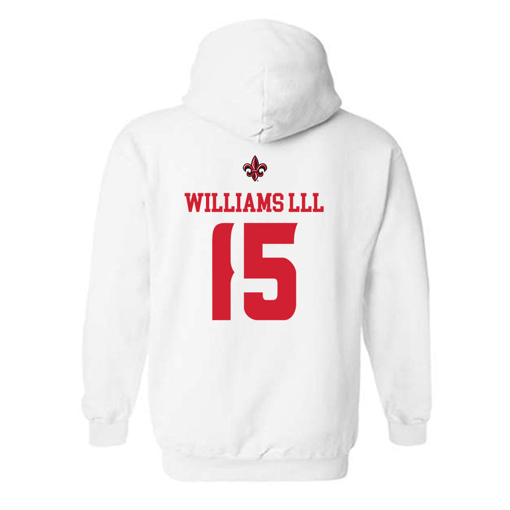 Louisiana - NCAA Football : Robert Williams lll - White Replica Shersey Hooded Sweatshirt