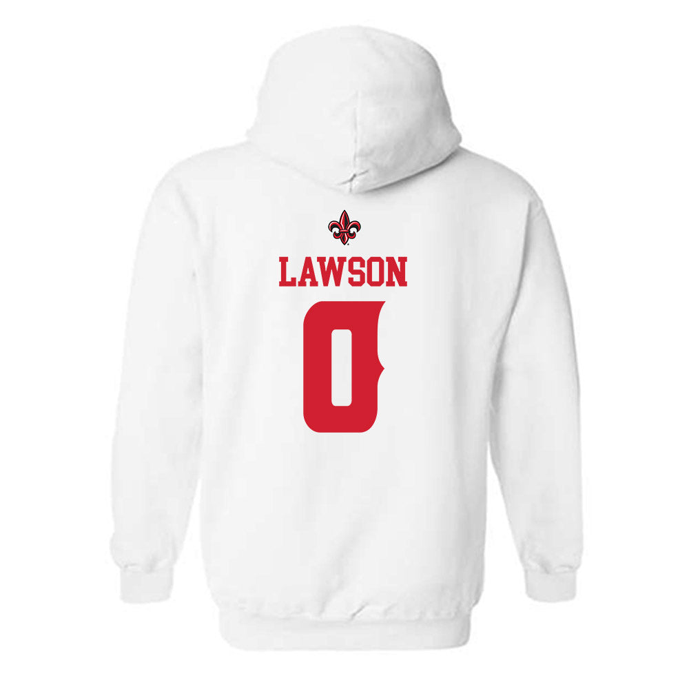 Louisiana - NCAA Football : Jordan Lawson - White Replica Shersey Hooded Sweatshirt