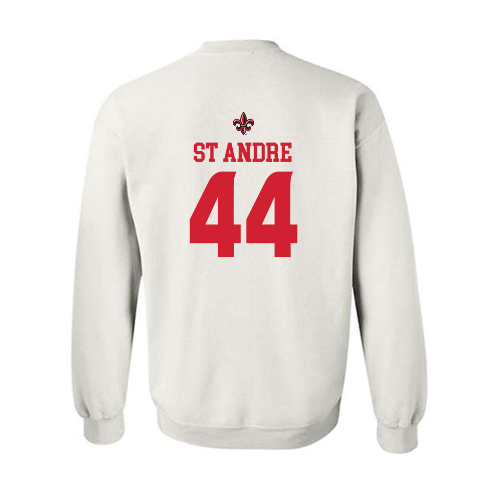 Louisiana - NCAA Football : Jake St Andre - White Replica Shersey Sweatshirt