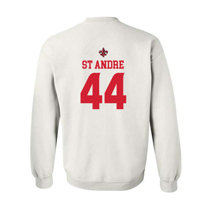 Louisiana - NCAA Football : Jake St Andre - White Replica Shersey Sweatshirt