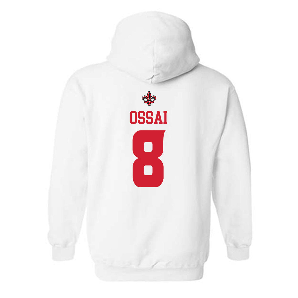 Louisiana - NCAA Football : KC Ossai - White Replica Shersey Hooded Sweatshirt