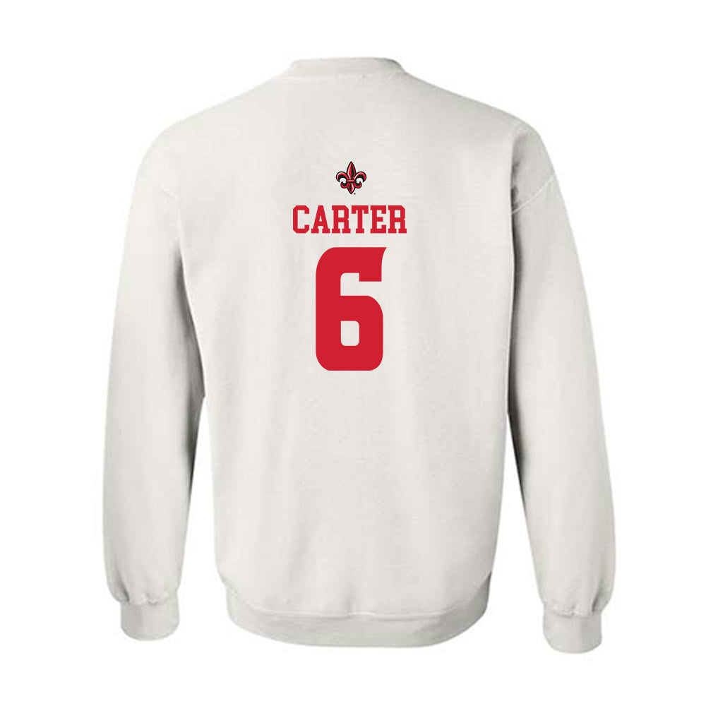 Louisiana - NCAA Football : Kaleb Carter - White Replica Shersey Sweatshirt