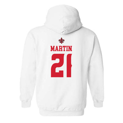 Louisiana - NCAA Football : Keyon Martin - White Replica Shersey Hooded Sweatshirt