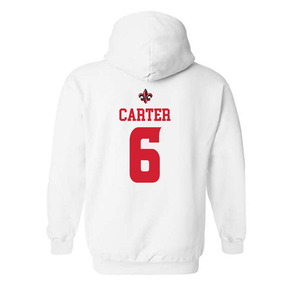 Louisiana - NCAA Football : Kaleb Carter - White Replica Shersey Hooded Sweatshirt