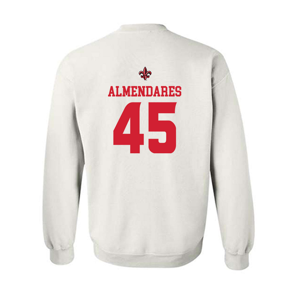 Louisiana - NCAA Football : Kenneth Almendares - White Replica Shersey Sweatshirt