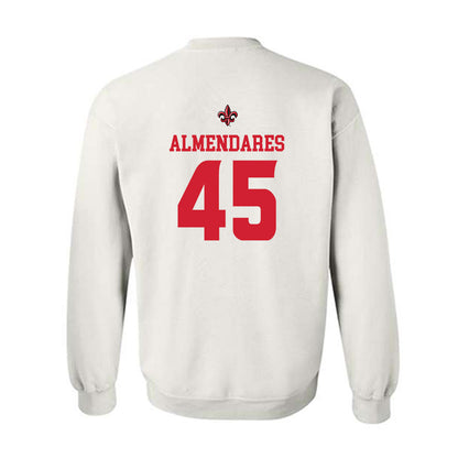 Louisiana - NCAA Football : Kenneth Almendares - White Replica Shersey Sweatshirt