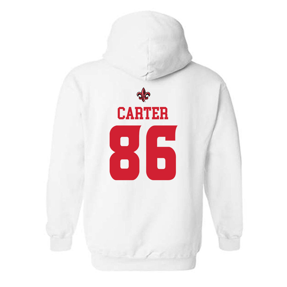 Louisiana - NCAA Football : Terrance Carter - White Replica Shersey Hooded Sweatshirt