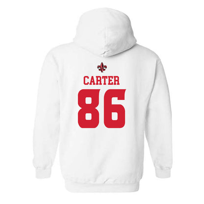 Louisiana - NCAA Football : Terrance Carter - White Replica Shersey Hooded Sweatshirt