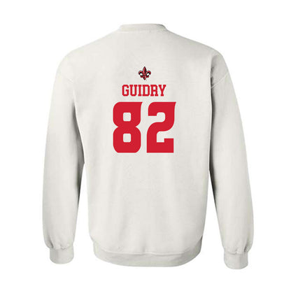 Louisiana - NCAA Football : Rhett Guidry - White Replica Shersey Sweatshirt