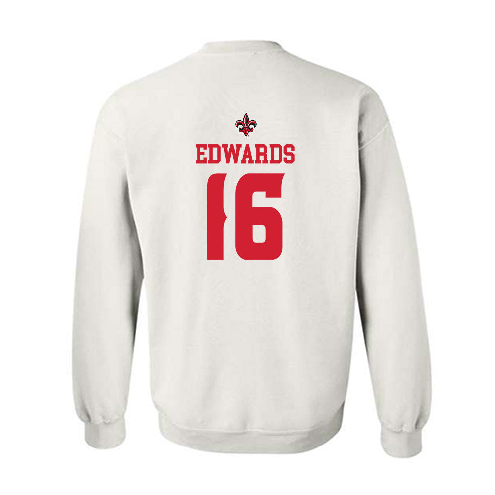 Louisiana - NCAA Football : kailep Edwards - White Replica Shersey Sweatshirt