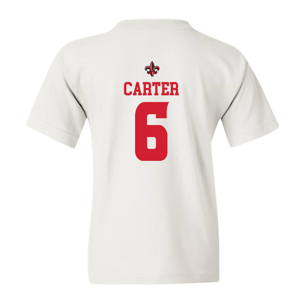 Louisiana - NCAA Football : Kaleb Carter - White Replica Shersey Youth T-Shirt