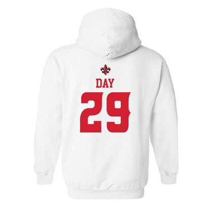 Louisiana - NCAA Football : Denim Day - White Replica Shersey Hooded Sweatshirt