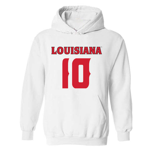 Louisiana - NCAA Football : Ben Wooldridge - White Replica Shersey Hooded Sweatshirt