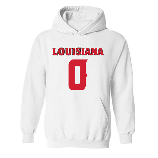 Louisiana - NCAA Football : Jordan Lawson - White Replica Shersey Hooded Sweatshirt