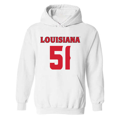 Louisiana - NCAA Football : James Ohonba - White Replica Shersey Hooded Sweatshirt