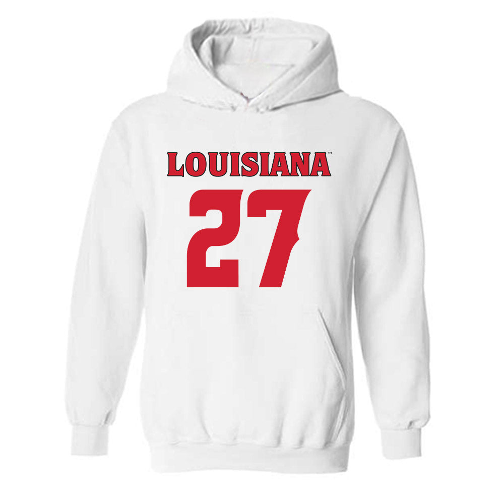Louisiana - NCAA Football : Key'Savalyn Barnes - White Replica Shersey Hooded Sweatshirt