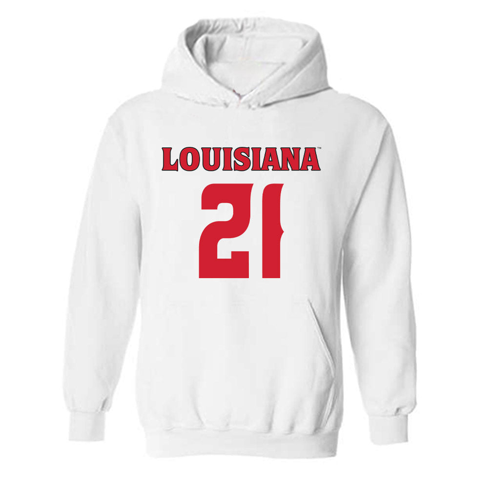 Louisiana - NCAA Football : Zylan Perry - White Replica Shersey Hooded Sweatshirt