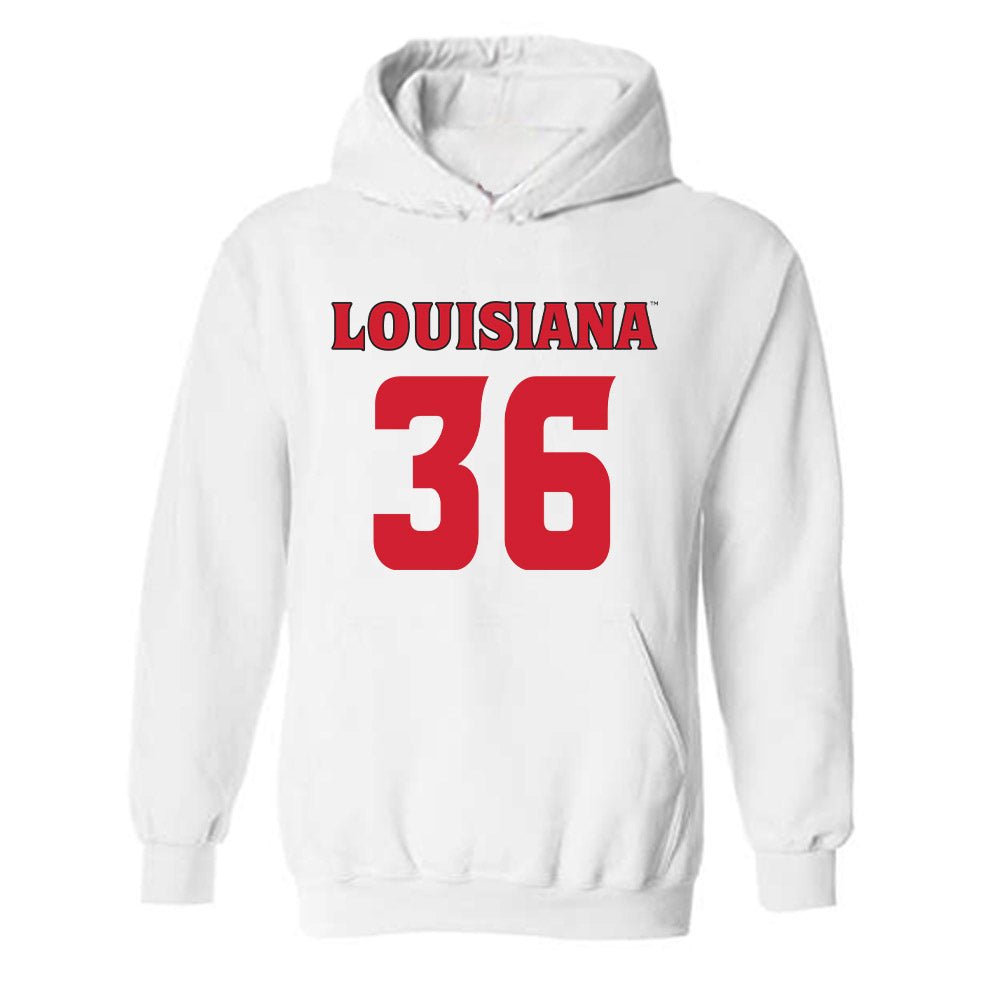 Louisiana - NCAA Football : Maurion Eleam - White Replica Shersey Hooded Sweatshirt