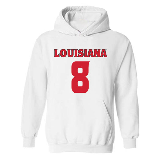 Louisiana - NCAA Football : KC Ossai - White Replica Shersey Hooded Sweatshirt