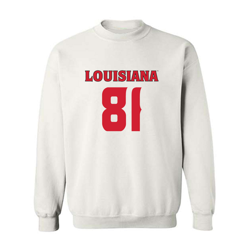 Louisiana - NCAA Football : Jaydon Johnson - White Replica Shersey Sweatshirt