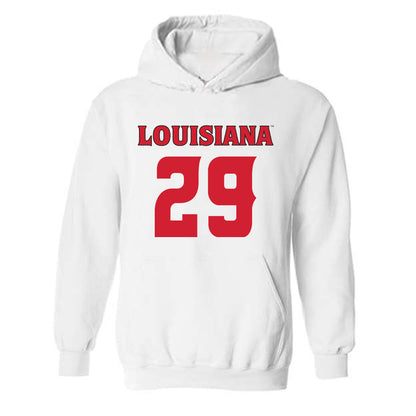 Louisiana - NCAA Football : Denim Day - White Replica Shersey Hooded Sweatshirt