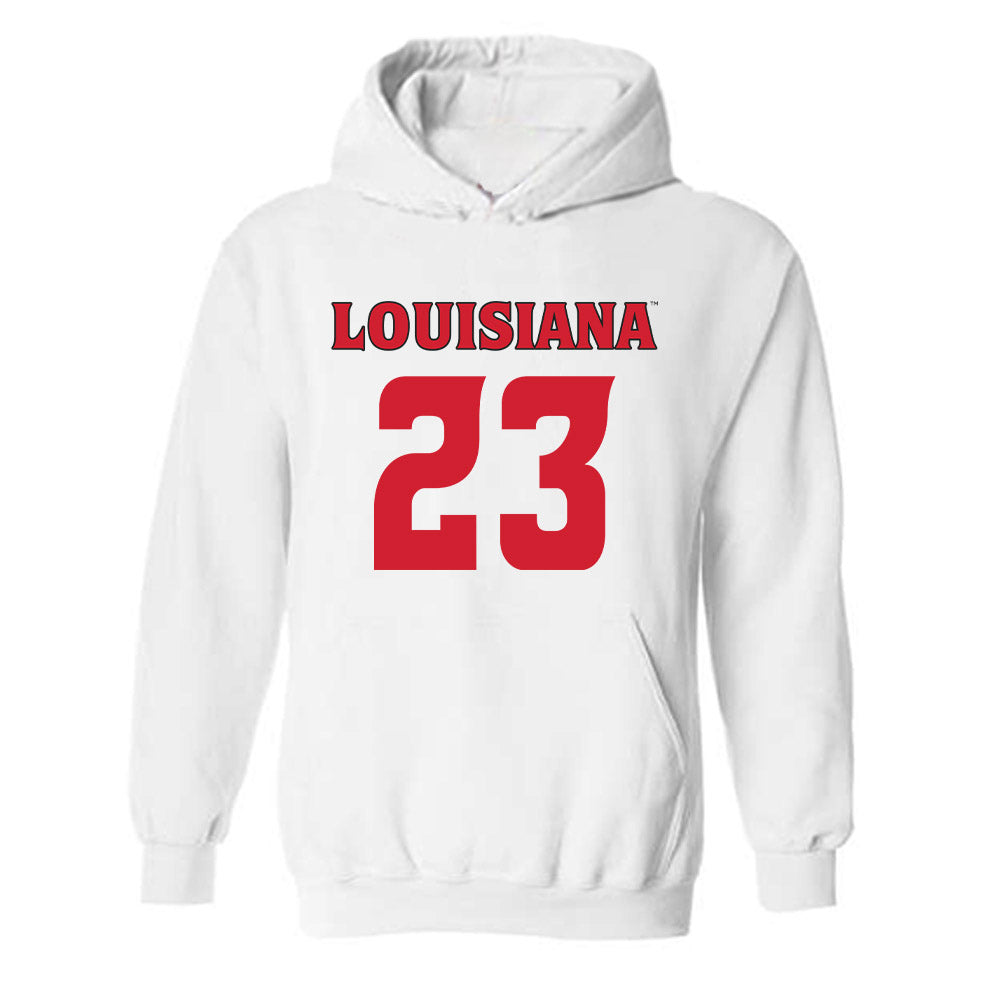 Louisiana - NCAA Football : Jeremiah Moses - White Replica Hooded Sweatshirt