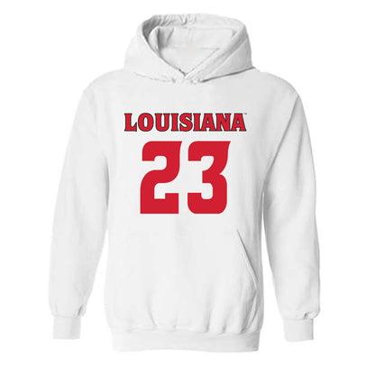 Louisiana - NCAA Football : Jeremiah Moses - White Replica Hooded Sweatshirt