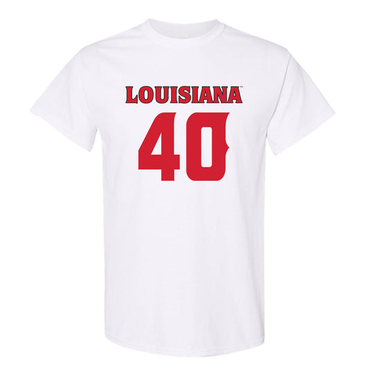 Louisiana - NCAA Football : Logan Klotz - White Replica Shersey Short Sleeve T-Shirt