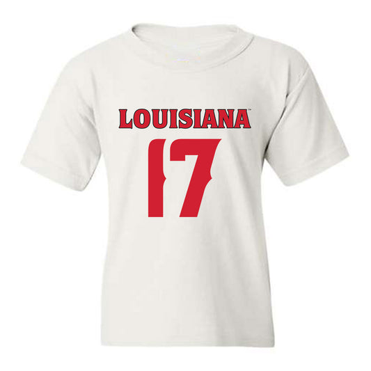 Louisiana - NCAA Football : Cam George - White Replica Shersey Youth T-Shirt