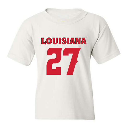 Louisiana - NCAA Football : Key'Savalyn Barnes - White Replica Shersey Youth T-Shirt